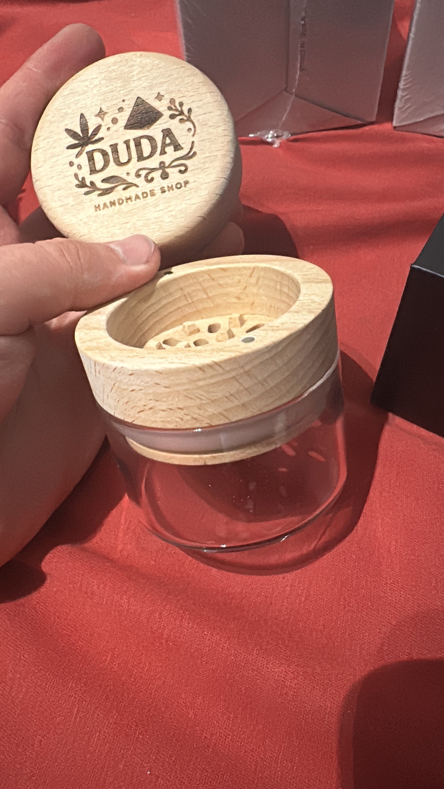 Wood  Grinder Buche/Klar Glas Boden